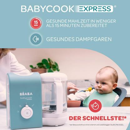 Béaba Babycook Express 4-ühes beebitoidu valmistaja, Baltikblau, 1250 ml