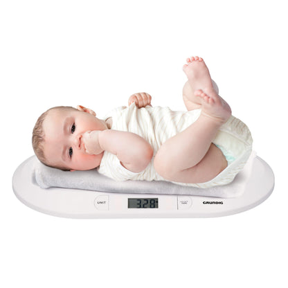 Grundig digital baby scale with 10 g accuracy, up to 20 kg, white