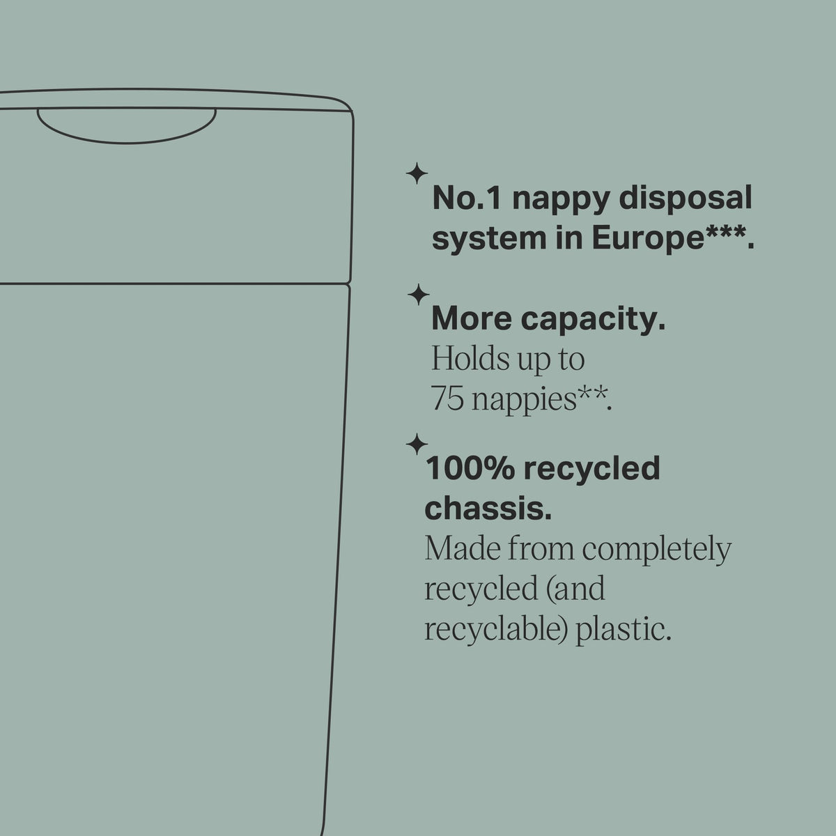 Tommee Tippee Twist & Click XL nappy bin – 1 refill cassette
