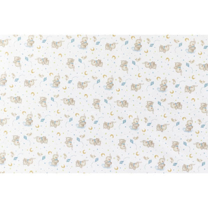 Interbaby beebitekk 80 × 110 cm – elevandi mustriga, sinine