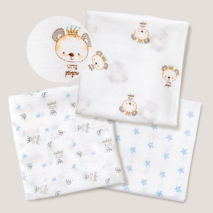 Interbaby 3-osaline marlite komplekt, 80 × 80 cm, sinine
