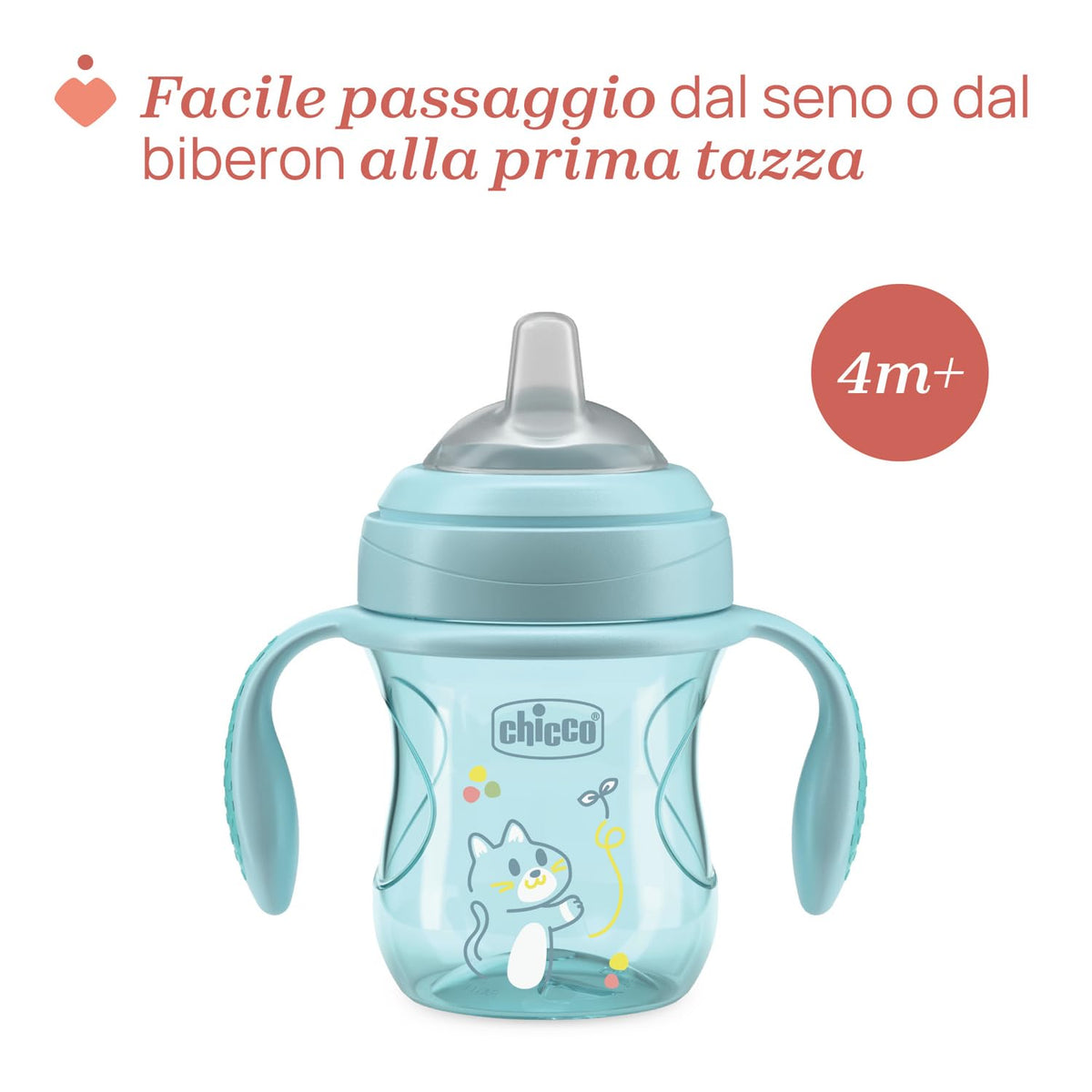 Chicco Transition Cup lekkekindel joogitops 200 ml, 4+, sinine