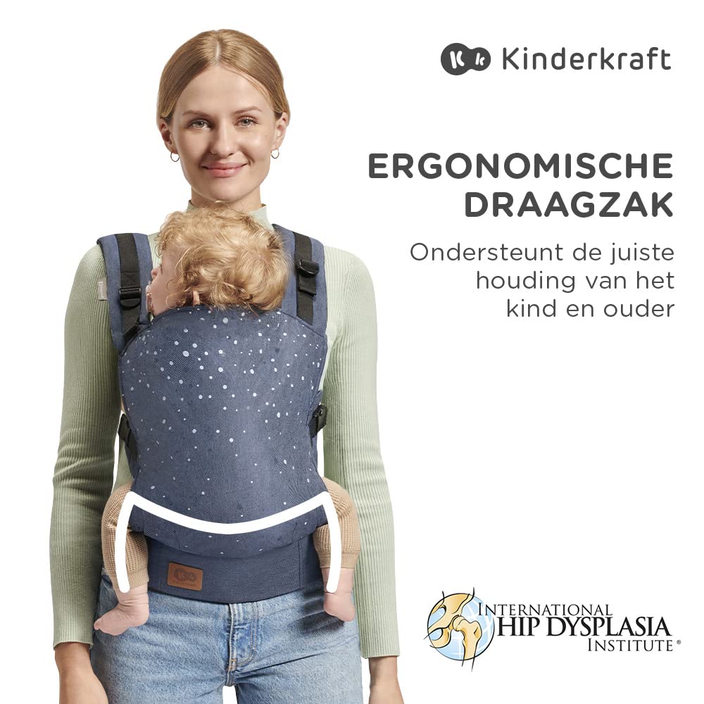 Kinderkraft NINO Confetti ergonomic baby carrier, 2 carrying positions, grey