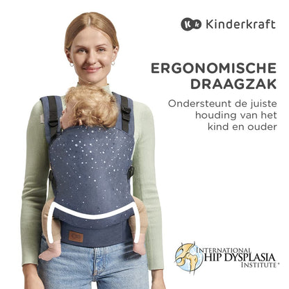 Kinderkraft NINO Confetti ergonomic baby carrier, 2 carrying positions, grey