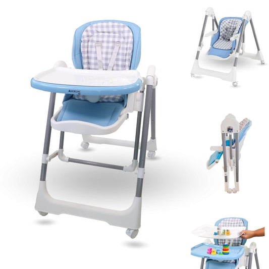 Mobiclinic Nala 2-in-1 foldable high chair and rocker, blue
