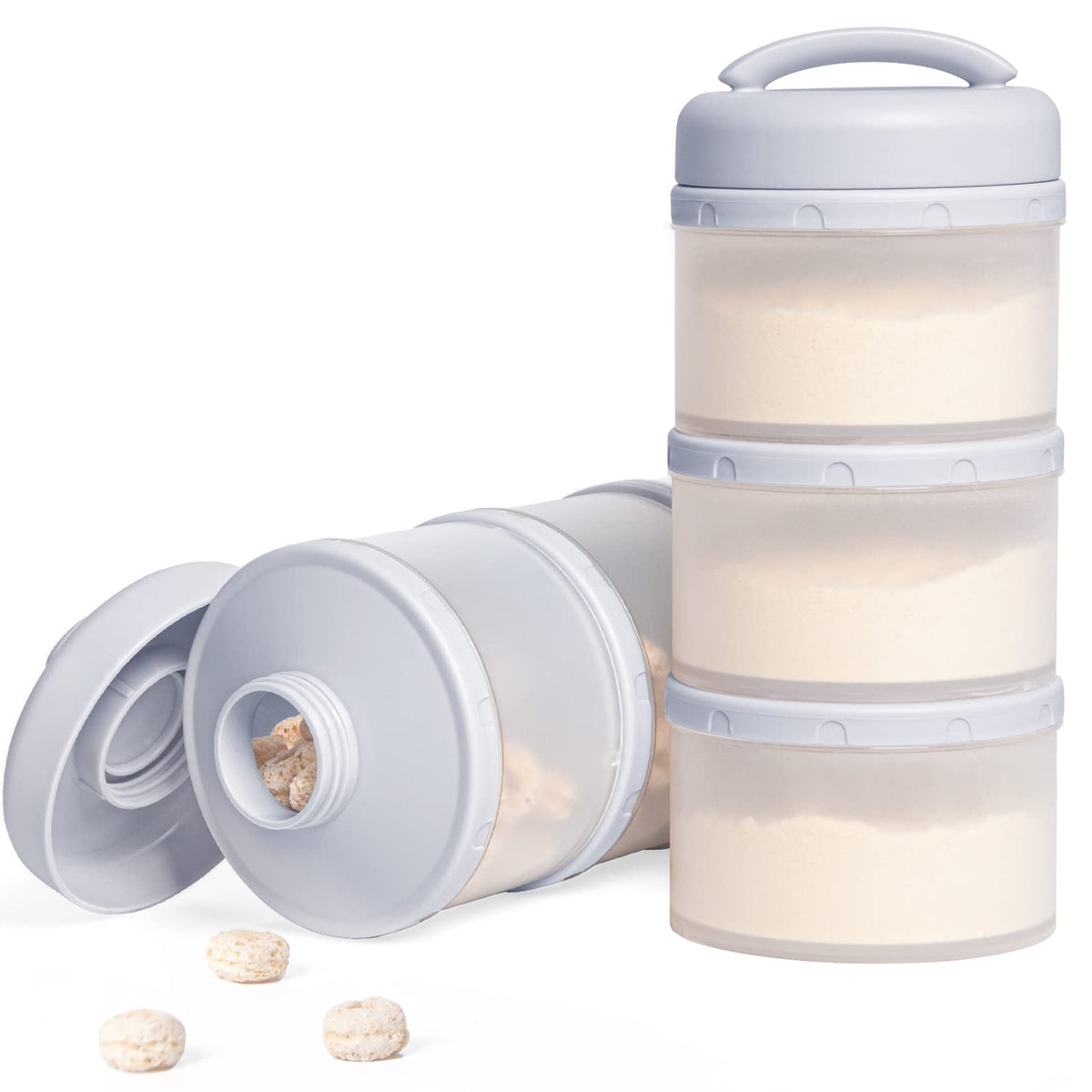 Termichy stackable milk powder dispenser, 2x3 pcs gray