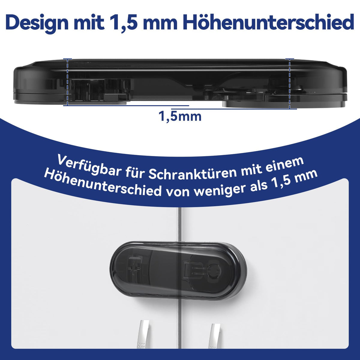ECHOCUBE laste turvalukud kappidele, 6 tk, must, BB24DC281-BK