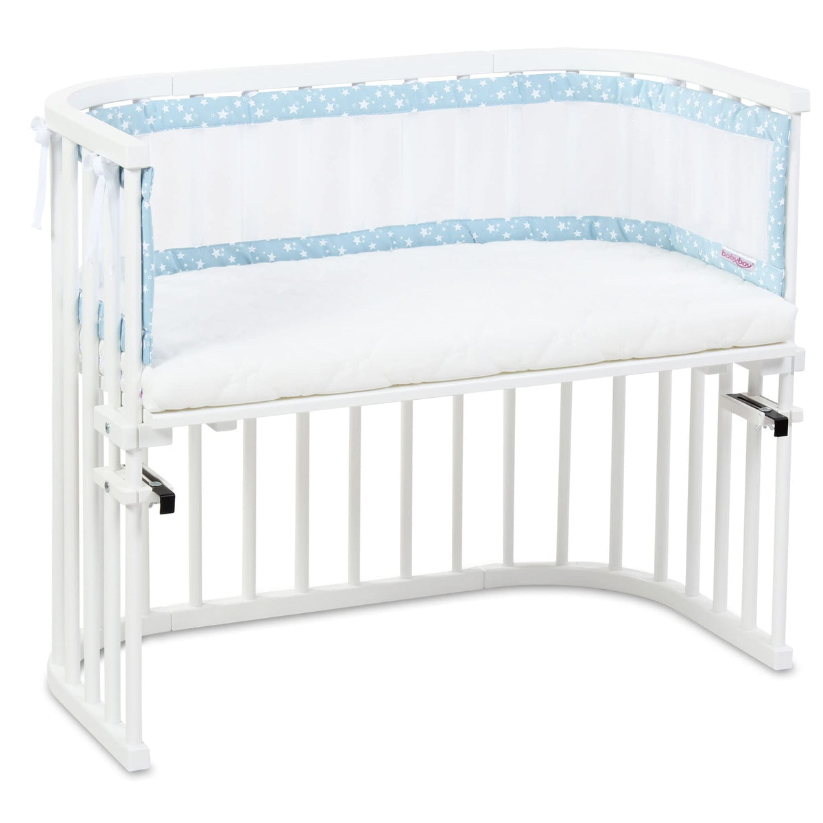 babybay voodipiire Mesh-Piqué, roosa/valged tähed, Maxi, Boxspring, Comfort ja Comfort Plus