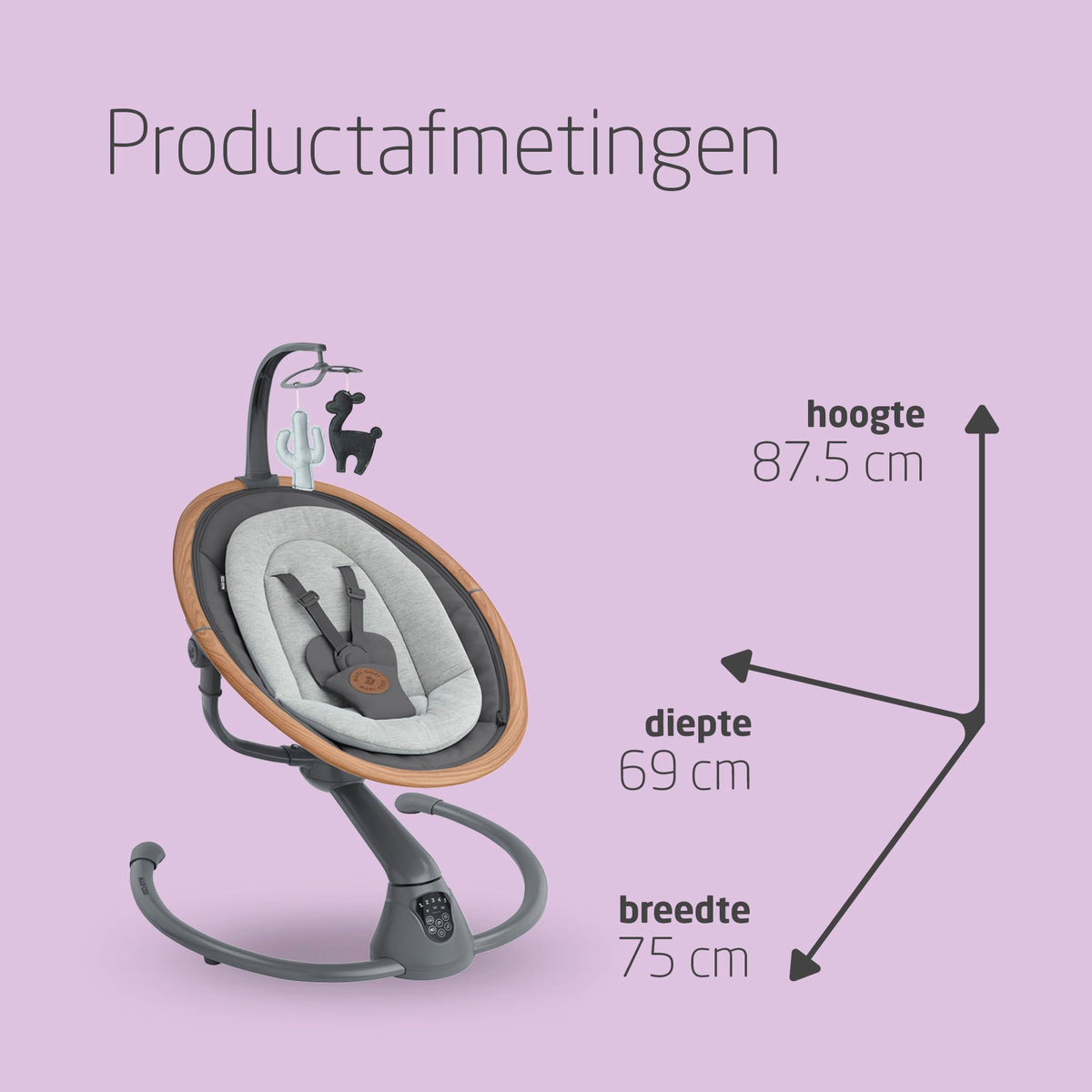 Maxi-Cosi Cassia elektriline beebikiik, 0–6 kuud, 9 kg, 360° pöörlev iste, Essential Graphite