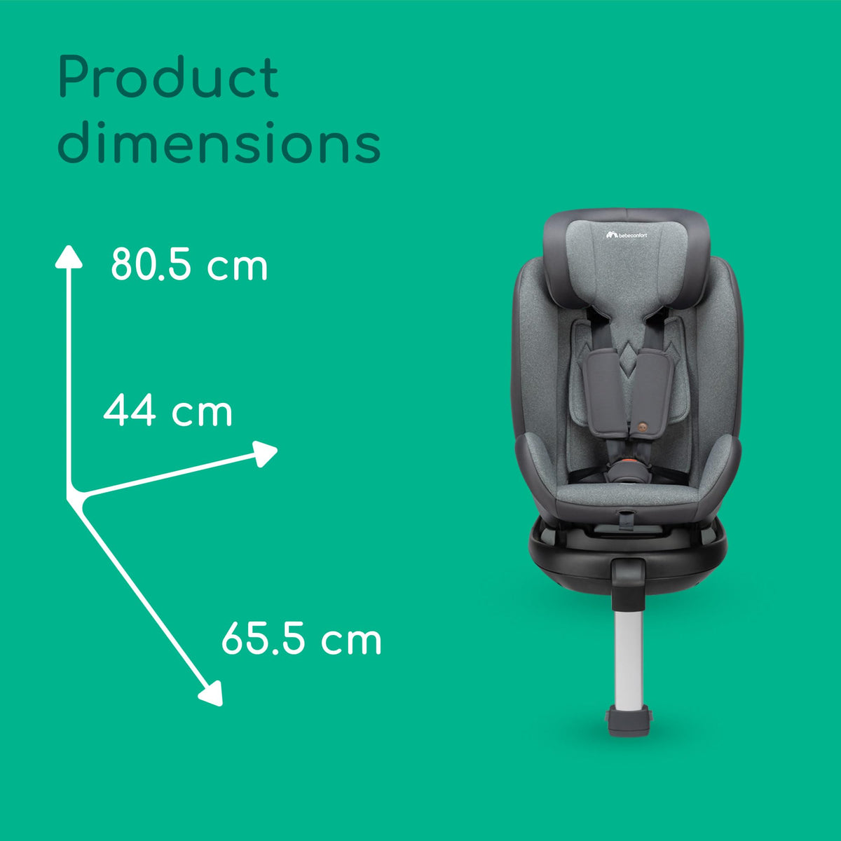 Bebeconfort RevolveFix Plus 360 i-Size pööratav turvatool 40–150 cm (0–12 a), hall