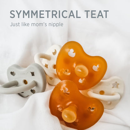 HEVEA natural rubber symmetrical pacifier, 3–36 months, 1 pc – Milky White