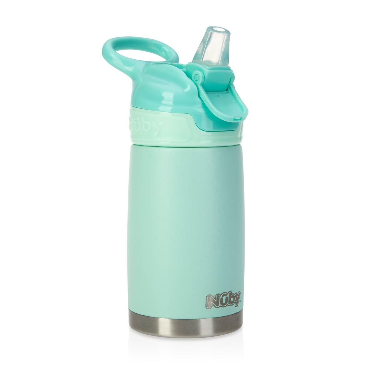 Nuby Flip-It Reflex isoleeritud joogipudel, roostevaba teras, 300 ml, sinine (Aqua), alates 18 kuust