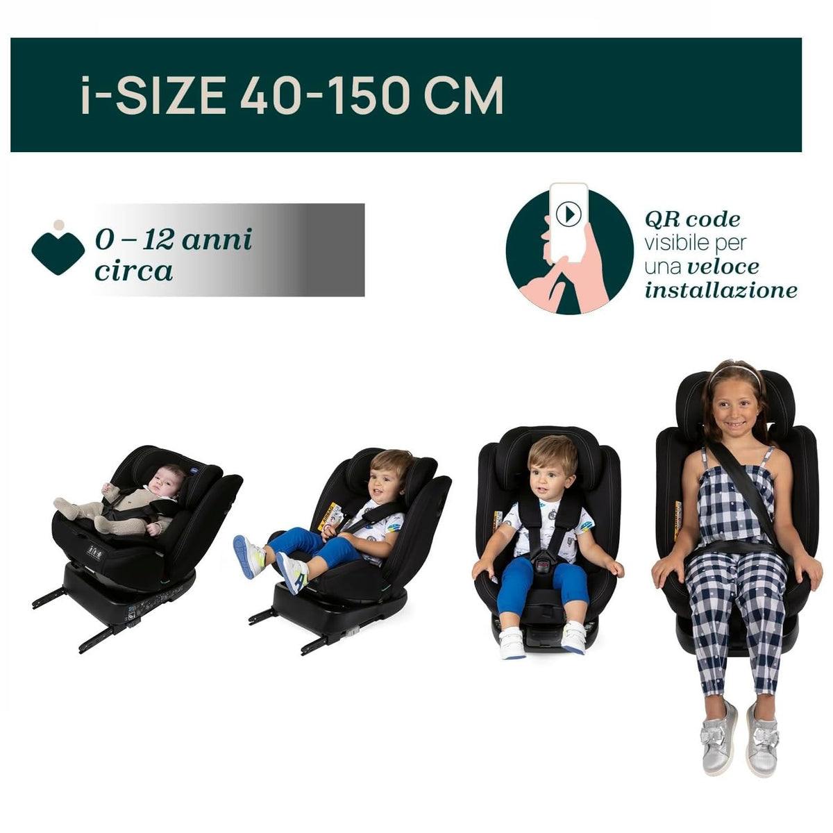 Chicco Unico Evo I-Size car seat, 0–36 kg, rotating Isofix 360°