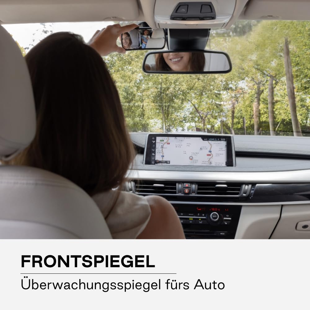 Jane beebipeegel auto esiklaasile, 360° pööratav, must