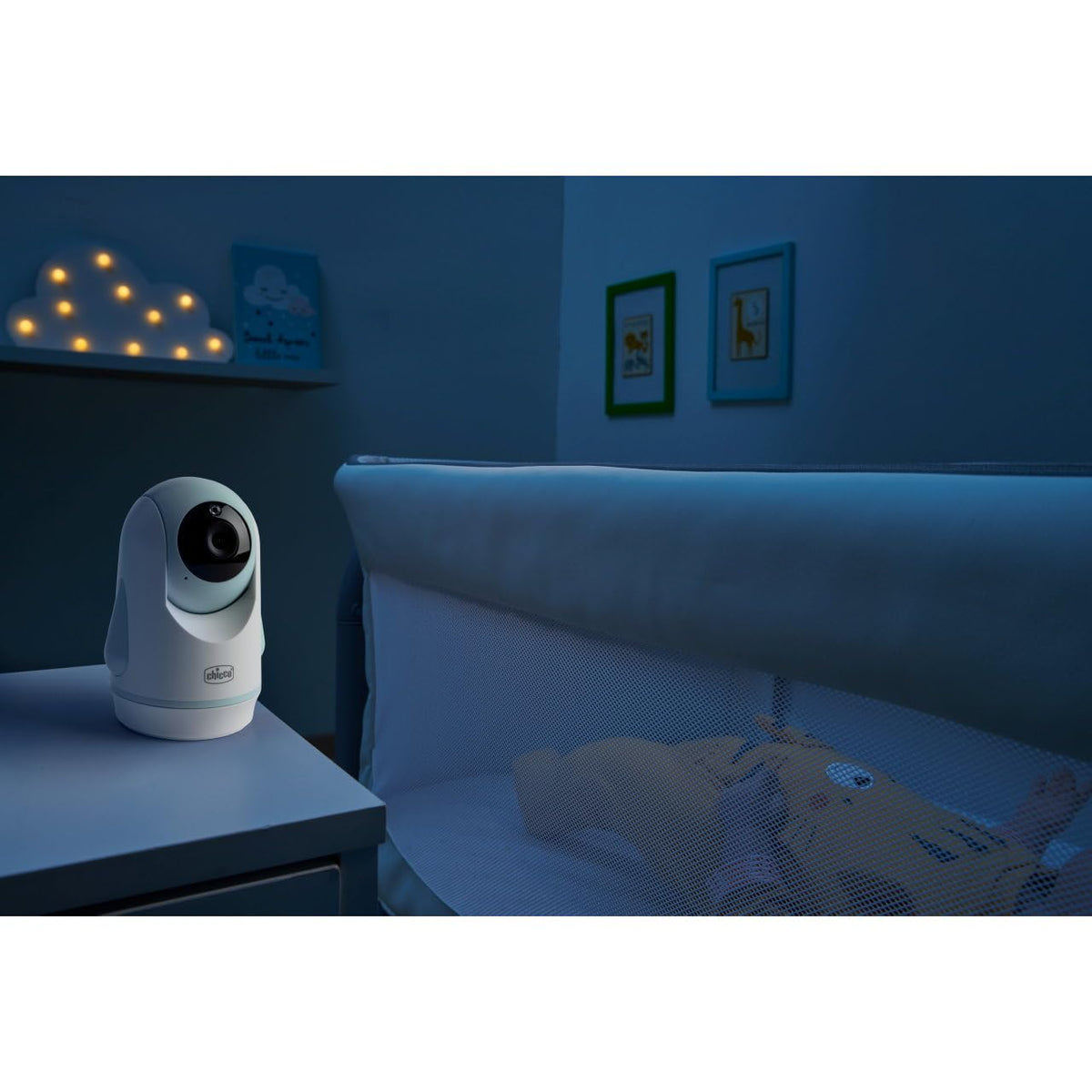 Chicco Evolution video baby monitor with 5" screen, rotating camera, and night vision