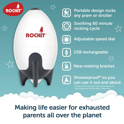 Rockit Rocker USB rechargeable stroller rocker, white