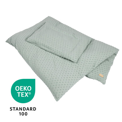 roba Lil Planet organic cotton baby bedding set 2-piece (quilt 100×135 cm + pillow 40×60 cm), GOTS-certified, cool green