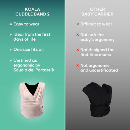 Koala Babycare elastic baby carrier wrap for newborns, up to 15 kg, pink