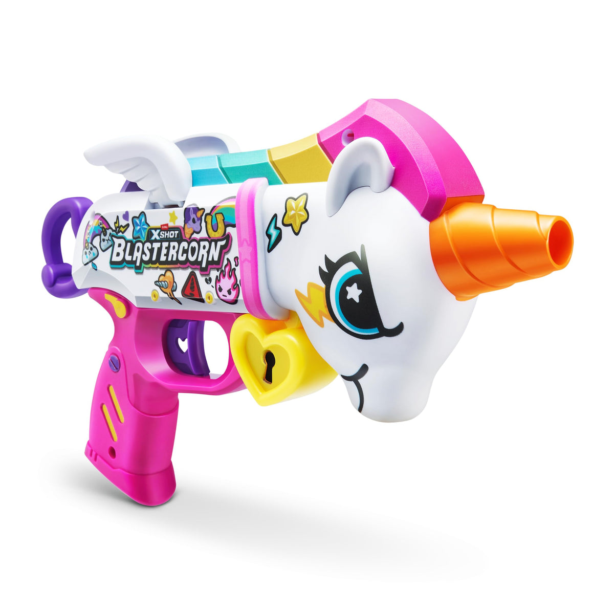 XShot Blastercorn ükssarvikuteemaline mängurelvade komplekt, 2 blastrit ja 32 Air Pocket noolt (36761)