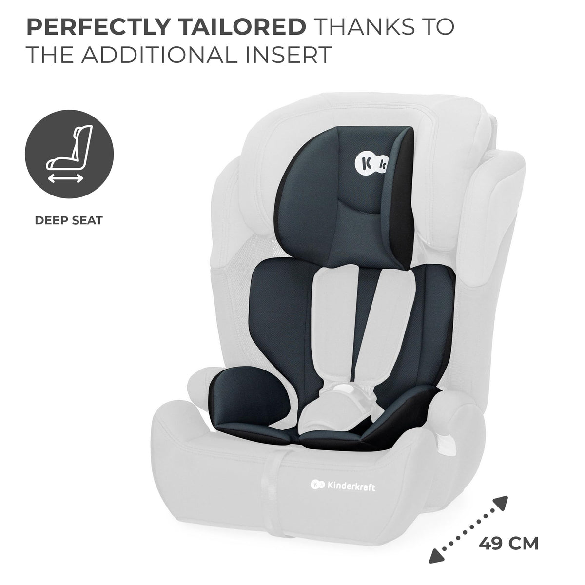 Kinderkraft Comfort UP i-Size car seat 76–150 cm, 15 months–12 years, black