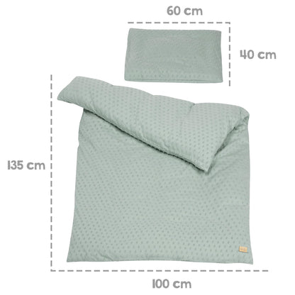 roba Lil Planet organic cotton baby bedding set 2-piece (quilt 100×135 cm + pillow 40×60 cm), GOTS-certified, cool green