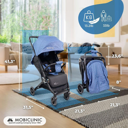 Mobiclinic ultra-compact lightweight stroller Trip, blue