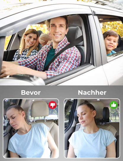 Oasser adjustable car headrest for children and adults, black