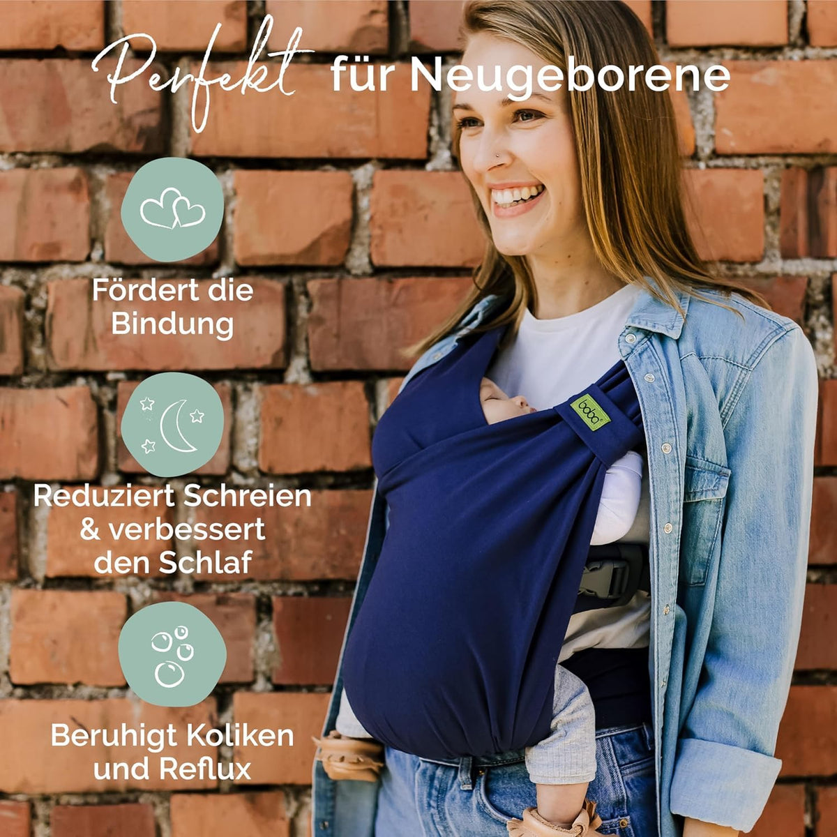 Boba Bliss 2-ühes beebikandekott, mereväesinine, vastsündinust kuni 16 kg