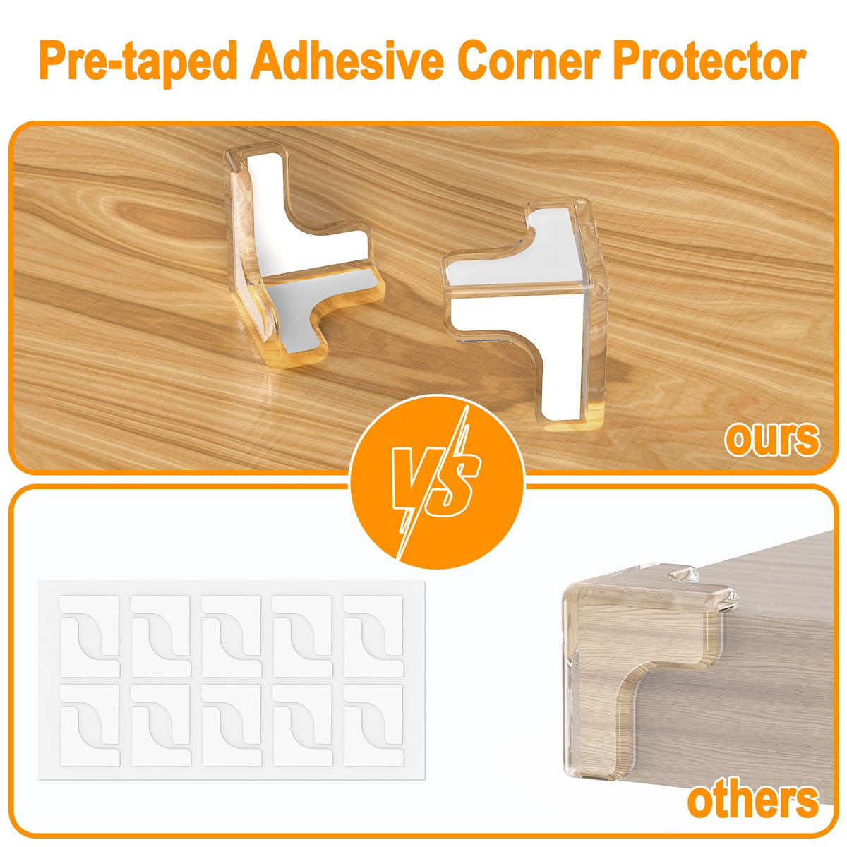 E-PROUSE transparent corner protectors, 12 pcs, pre-adhesive and strong adhesion
