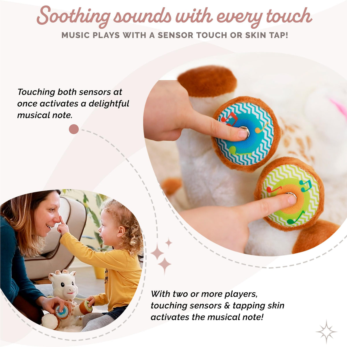 Sophie la girafe interaktiivne muusikaline plüüs, „Touch and Play Music”, 3+ kuud