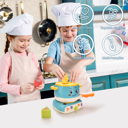 Laste kitchen utensil play set with pots and pans, 18 pcs
