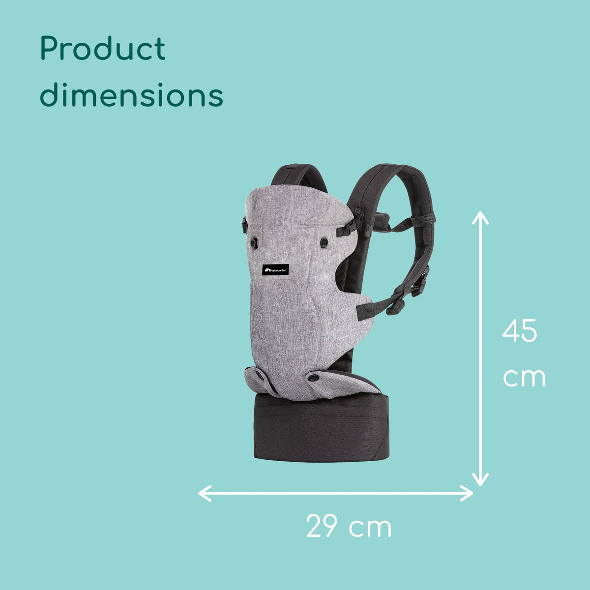 Bebeconfort Go4 baby carrier, adjustable, 0–3.5 years, black/grey