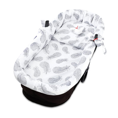 Totsy Baby stroller basket cover set, 3-piece, grey feathers