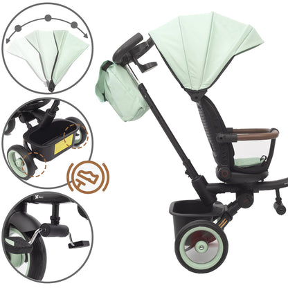 Twinly SAMI three-wheeled bike for children, swivel seat and foldable frame