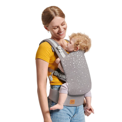 Kinderkraft NINO Confetti ergonomic baby carrier, 2 carrying positions, grey