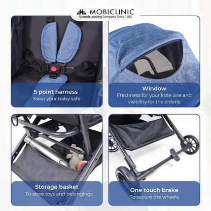Mobiclinic ultra-compact lightweight stroller Trip, blue