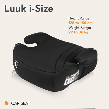 Lionelo Luuk I-Size turvaiste 22–36 kg / 125–150 cm, must
