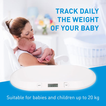 Grundig digital baby scale with 10 g accuracy, up to 20 kg, white