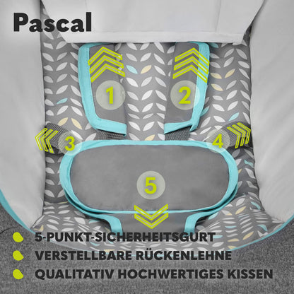 Lionelo Pascal vibrating baby swing-chair with melodies and play carousel, Grey Dove