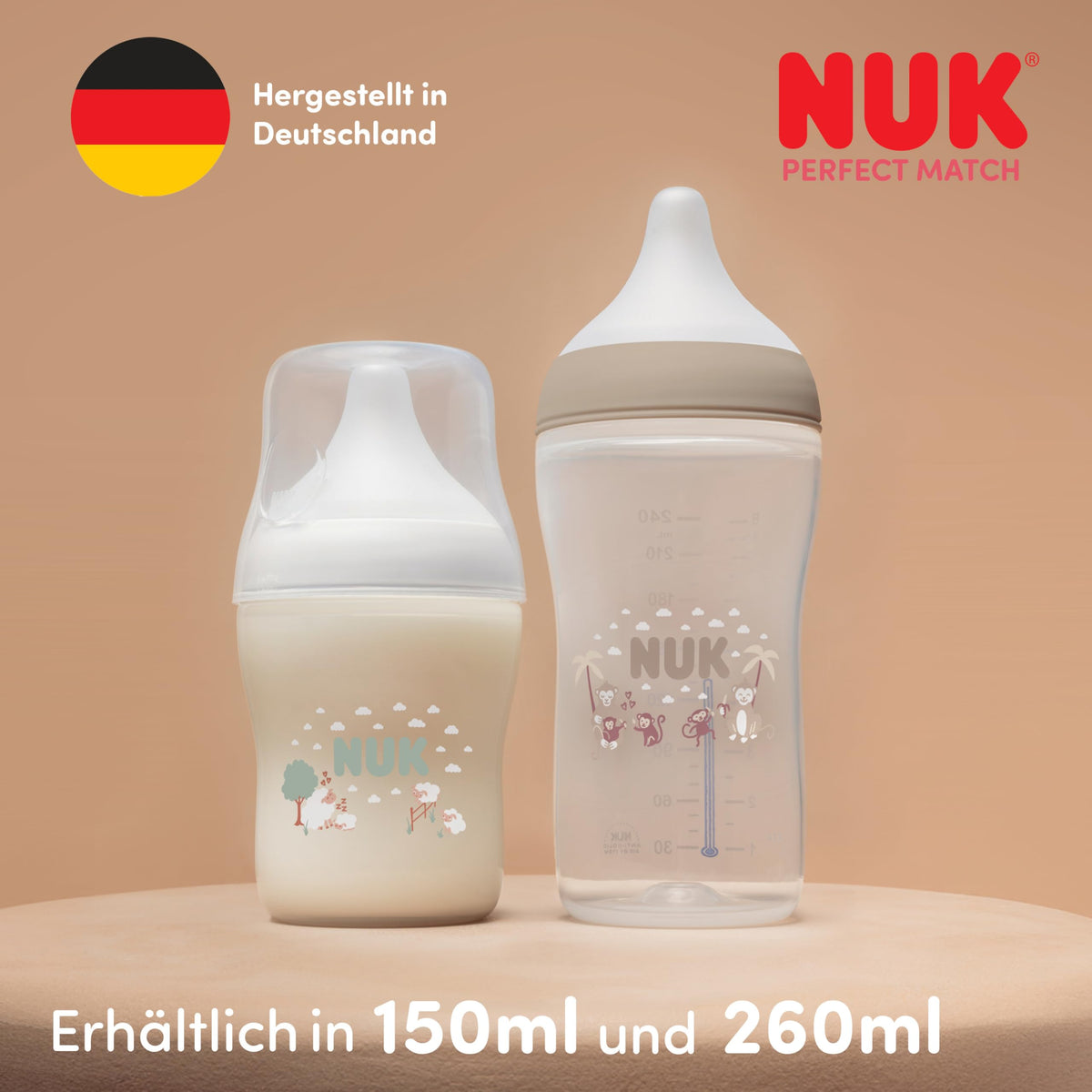 NUK Perfect Match lutipudel Tigger, 260 ml, 3+ kuud, temperatuurinäidikuga