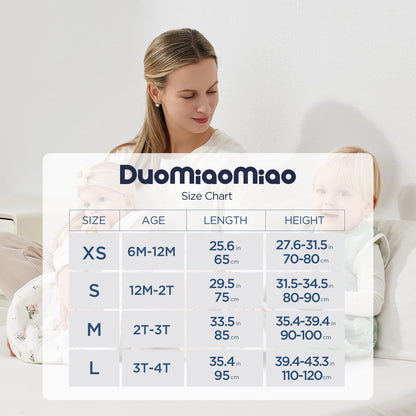 Duomiaomiao unisex baby sleeping bag with legs, size L, cotton, spring/summer (2 pcs)