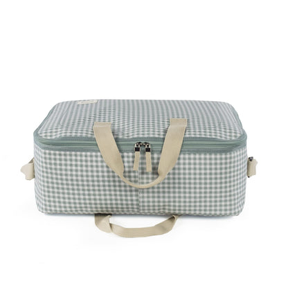 Walking Mum “I Love Vichy” maternity hospital and baby essentials bag, green (49 × 37 × 17 cm)
