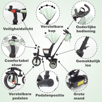 Twinly SAMI three-wheeled bike for children, swivel seat and foldable frame