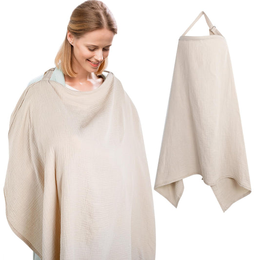 Cozary 100% cotton nursing cloth, 76 × 110 cm, beige