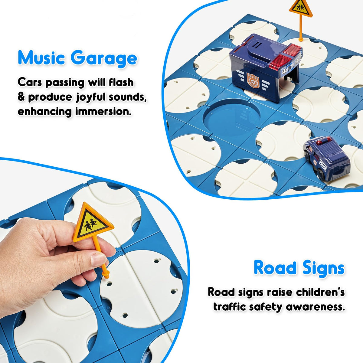SGILE 16-piece STEM tea construction puzzle game with police car