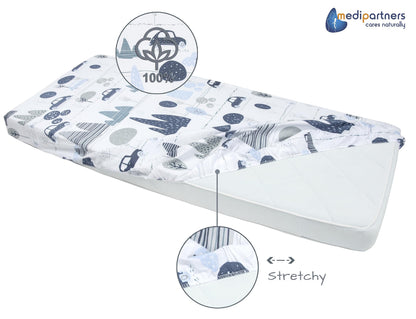 Medi Partners 3-piece baby crib sheet set, 60 × 120 cm, 100% cotton