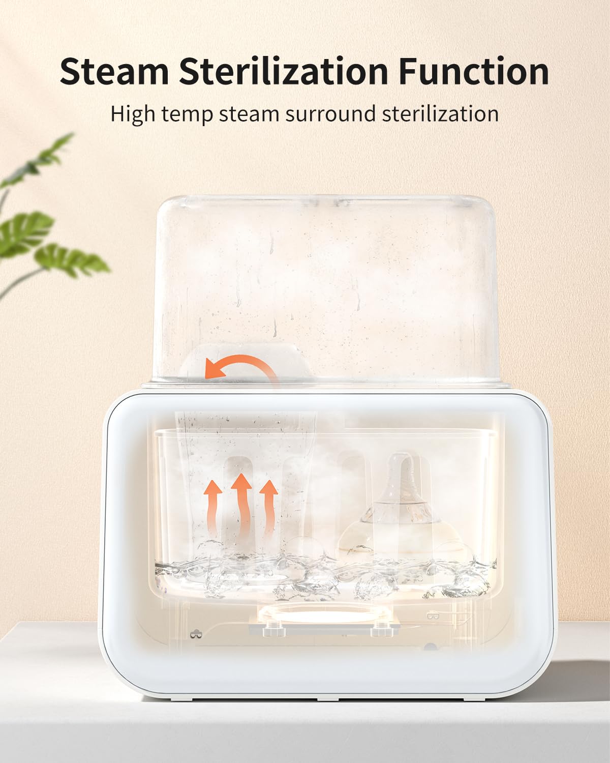 GROWNSY 10-in-1 bottle warmer and sterilizer, white