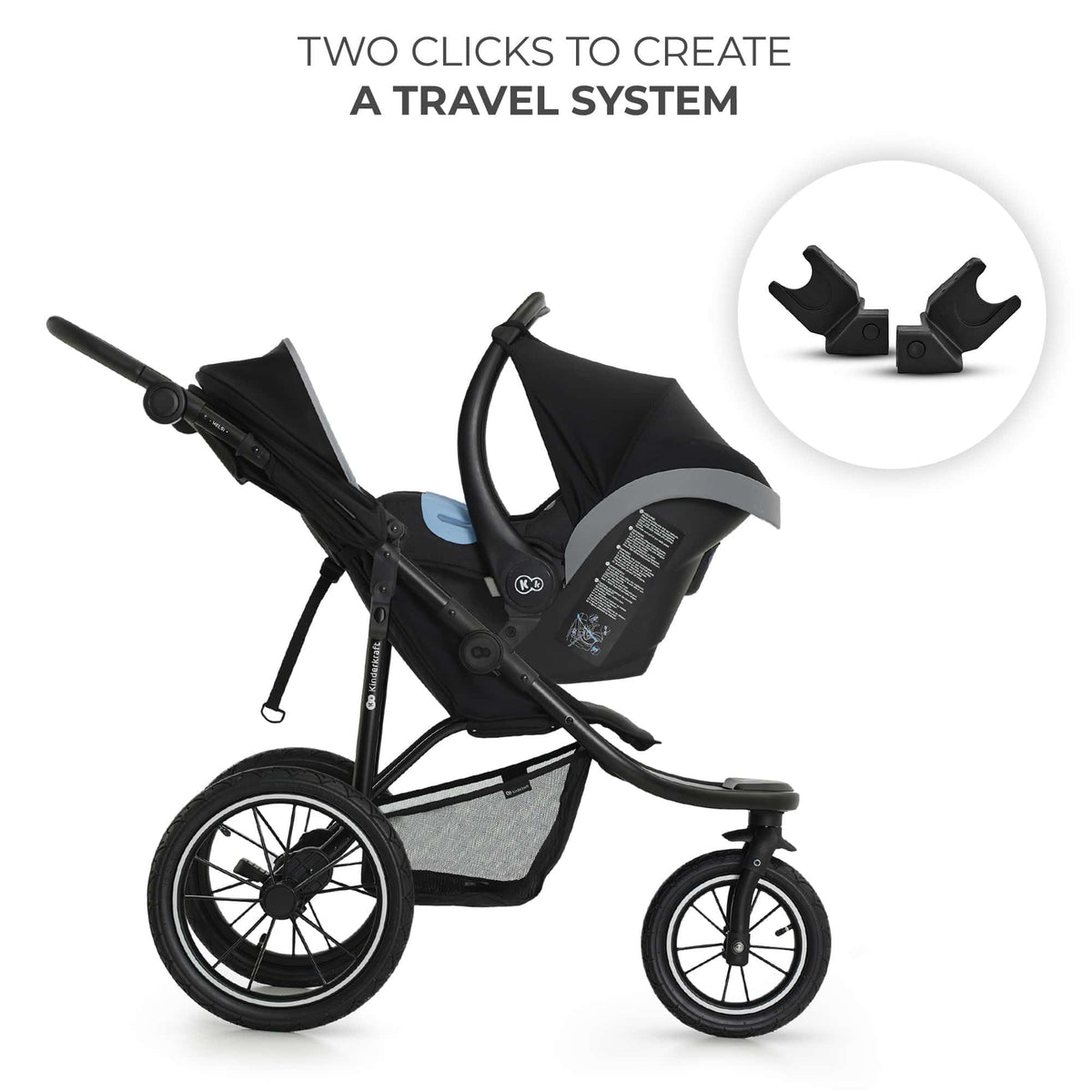 Kinderkraft HELSI 2 jooksukäru kuni 22 kg – must