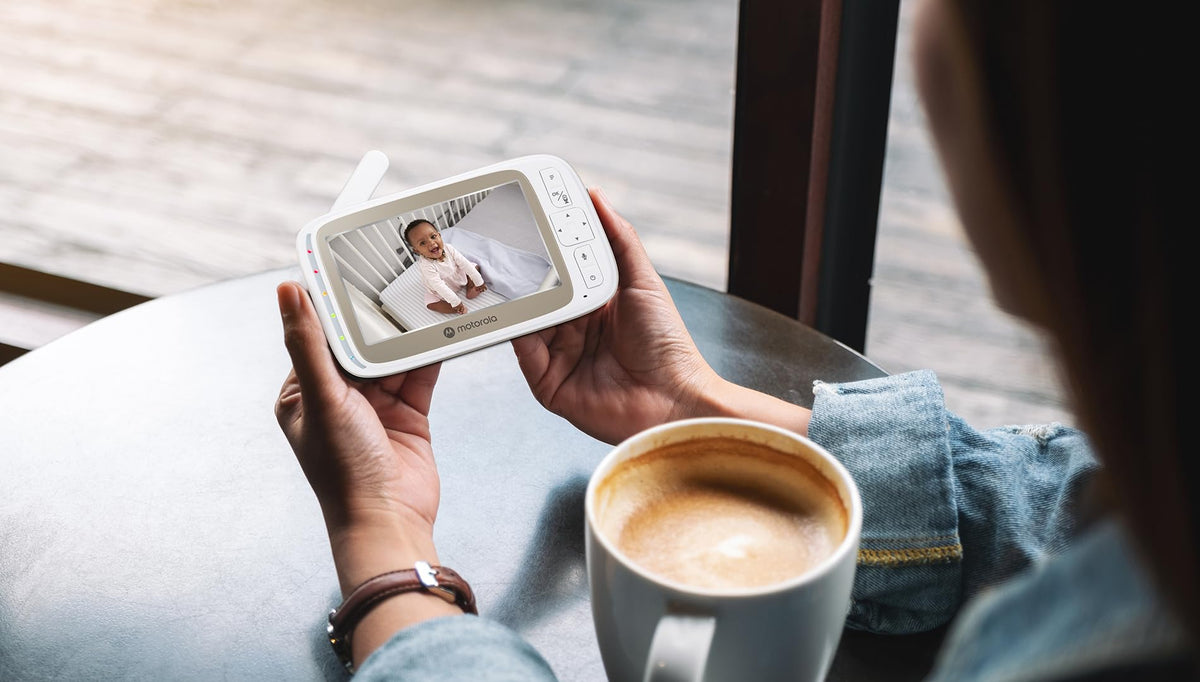 Motorola Nursery VM85 Connect video baby monitor with 5" screen, Wi-Fi, and night mode