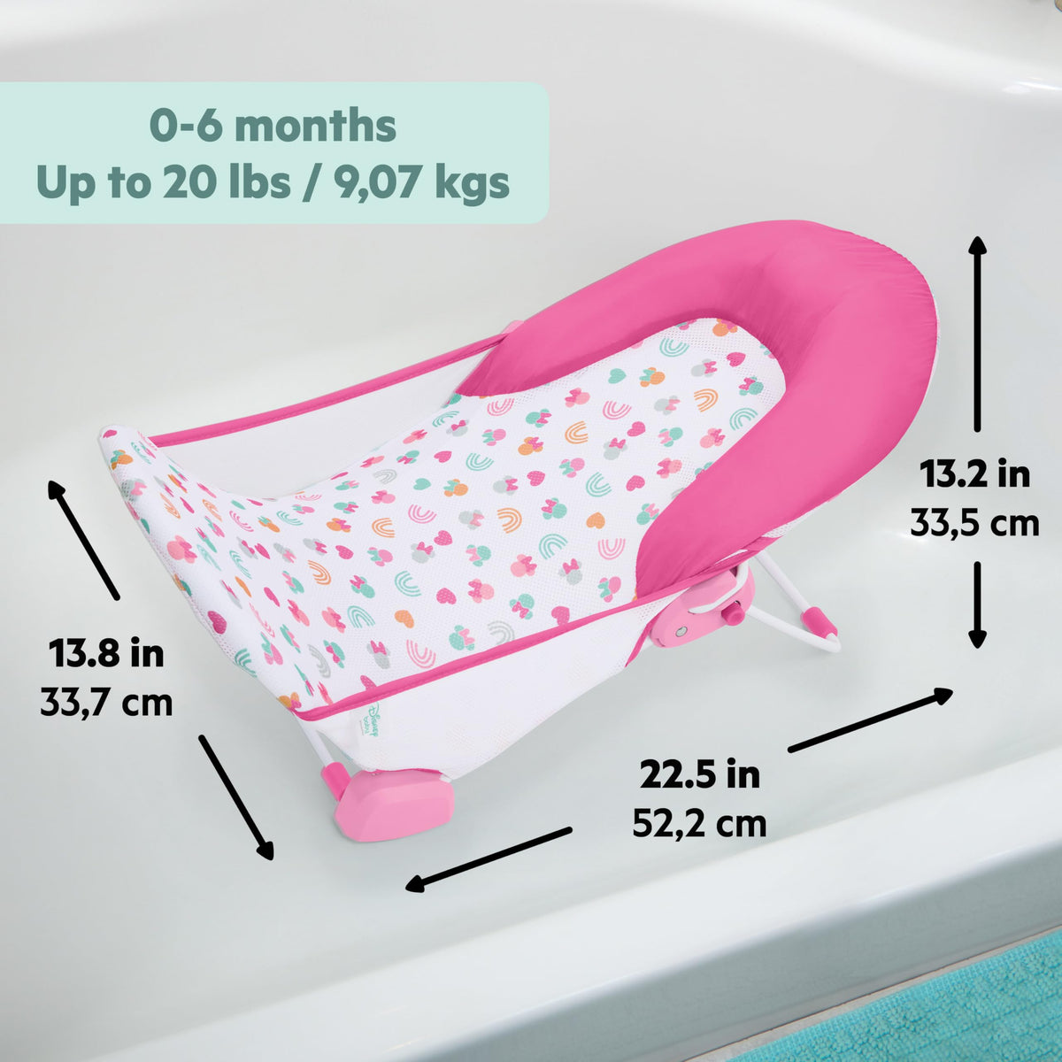 Bright Starts Disney Baby Minnie Mouse FoldAway beebivannitool, 0–6 kuud, kuni 9 kg